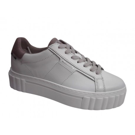 23738-32 TAMARIS MATERIALMIX AUS LEDER UND SYNTHET - 117 WHITE