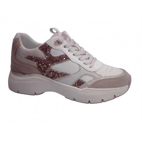 23749-34 TAMARIS MATERIALMIX AUS LEDER, TEXTIL UND - 586 ROSE G