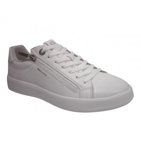 23709-44 TAMARIS MATERIALMIX AUS LEDER UND SYNTHET - 100 WHITE