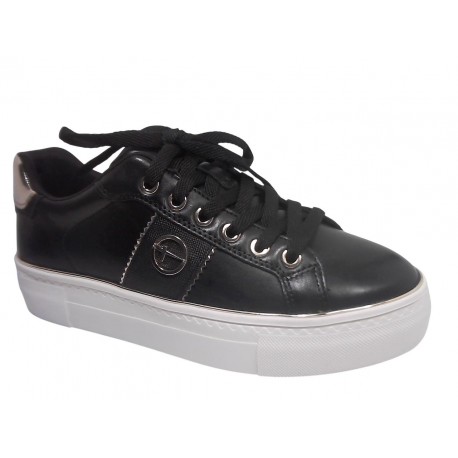 23724-42 TAMARIS MATERIALMIX AUS LEDER UND SYNTHET - 001 BLACK