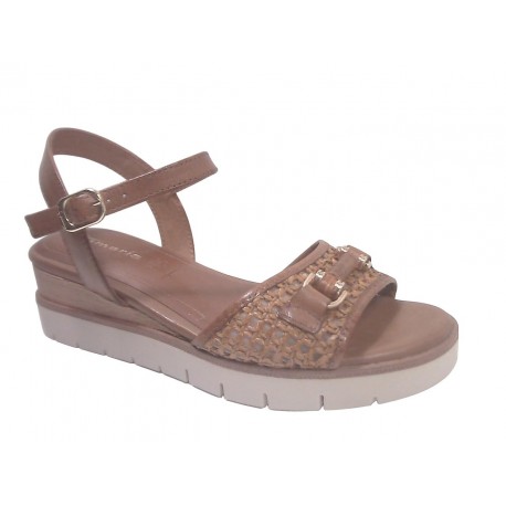 28215-46 TAMARIS MATERIALMIX AUS LEDER UND TEXTIL - 305 COGNAC