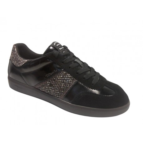23624-43 TAMARIS MATERIALMIX AUS LEDER, TEXTIL UND - 081 BLACK/