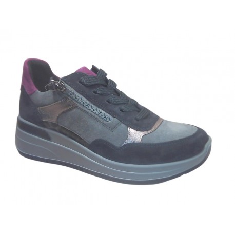 57702-22 ARA GARDA KALBVELOUR,CRUNCH-MET,SHINY-LEO - BLAU,GRAPH